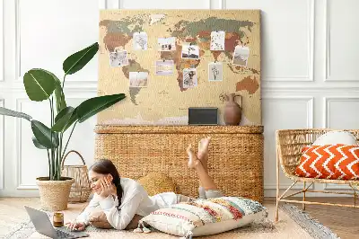 Kurk prikbord Oude cartografie vintage sepia