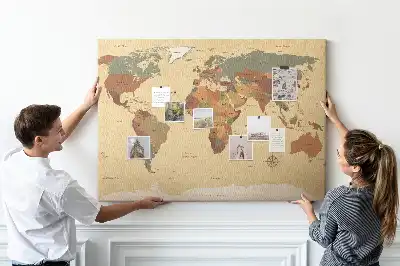 Kurk prikbord Oude cartografie vintage sepia