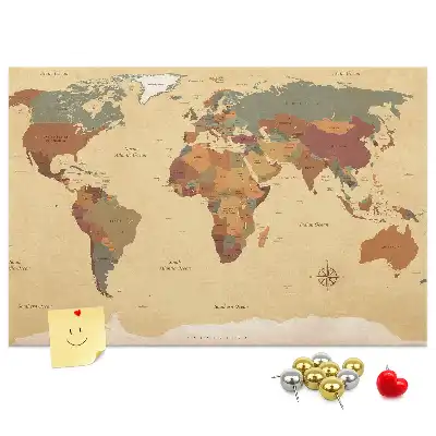 Kurk prikbord Oude cartografie vintage sepia