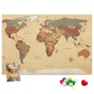 Kurk prikbord Oude cartografie vintage sepia