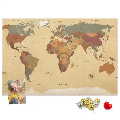Kurk prikbord Oude cartografie vintage sepia