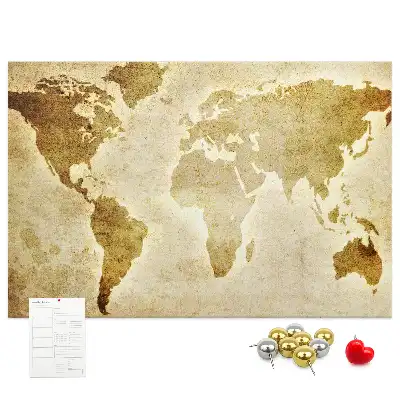 Memobord van kurk Historische atlas van de wereldbol retro