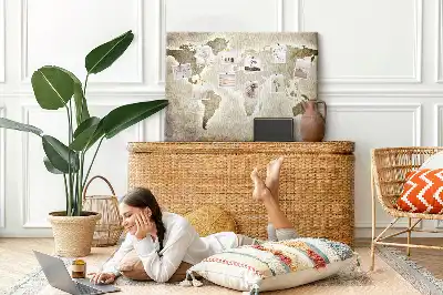 Kurk prikbord Panoramische wereldkaart