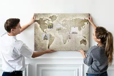 Kurk prikbord Panoramische wereldkaart