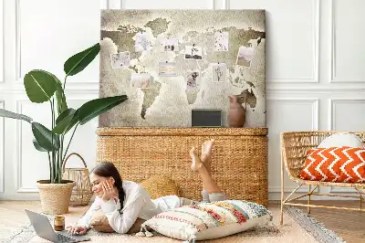 Kurk prikbord Panoramische wereldkaart