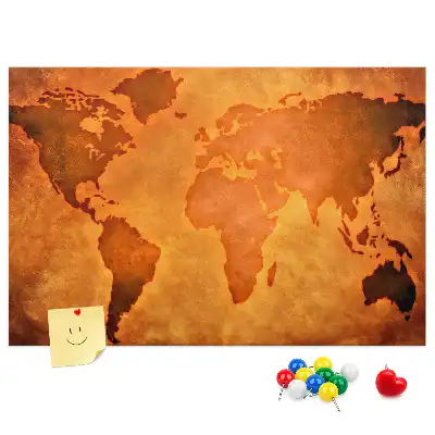 Grote wereldkaart memobord van kurk