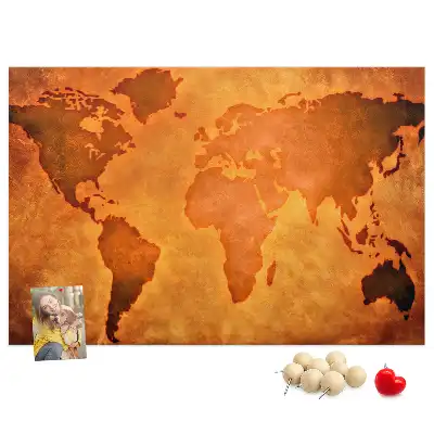 Memobord van kurk Grote wereldkaart