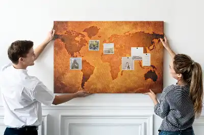Memobord van kurk Grote wereldkaart