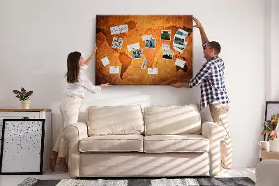 Memobord van kurk Grote wereldkaart