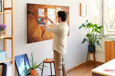 Memobord van kurk Grote wereldkaart