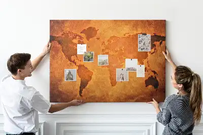 Memobord van kurk Grote wereldkaart