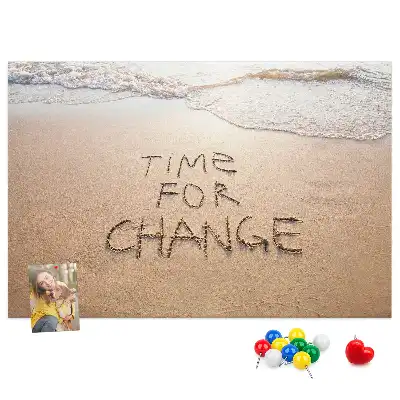 Memobord van kurk Citaat op het strand
