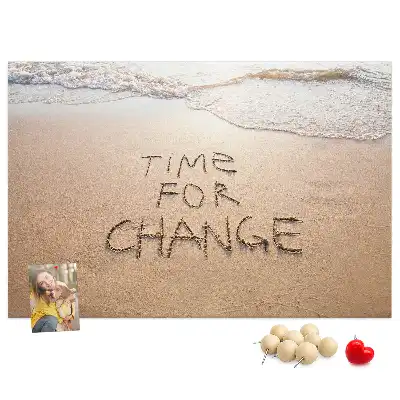 Memobord van kurk Citaat op het strand