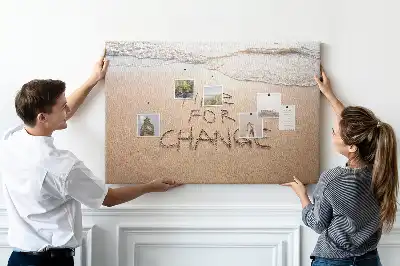Memobord van kurk Citaat op het strand