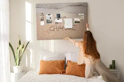 Memobord van kurk Citaat op het strand