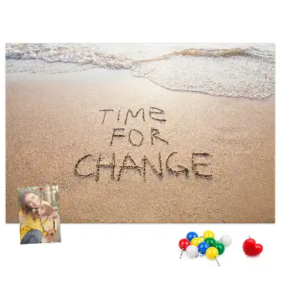 Memobord van kurk Citaat op het strand