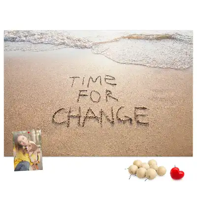 Memobord van kurk Citaat op het strand