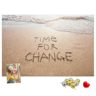 Memobord van kurk Citaat op het strand