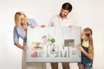 Kurk prikbord Typografie "home" voor de woonkamermuur