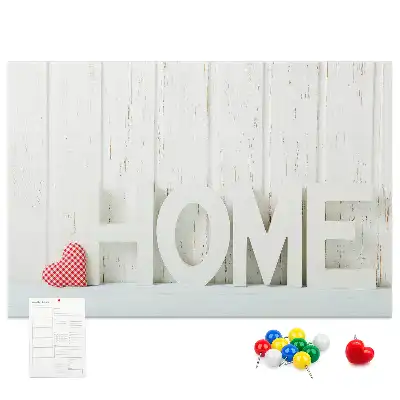 Kurk prikbord Typografie "home" voor de woonkamermuur