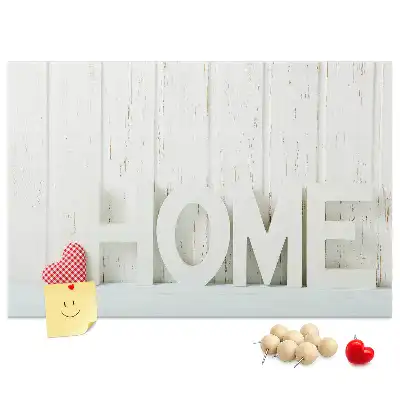 Kurk prikbord Typografie "home" voor de woonkamermuur