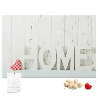 Kurk prikbord Typografie "home" voor de woonkamermuur