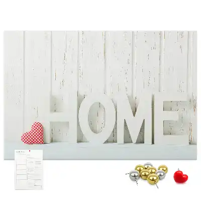 Kurk prikbord Typografie "home" voor de woonkamermuur