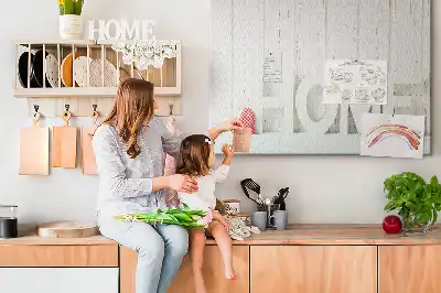 Kurk prikbord Typografie "home" voor de woonkamermuur