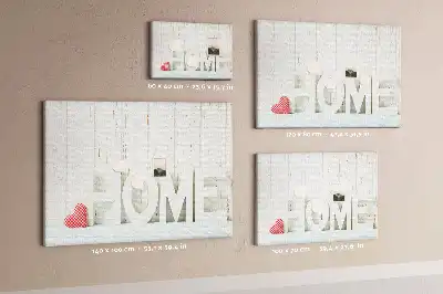 Kurk prikbord Typografie "home" voor de woonkamermuur