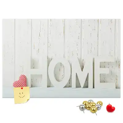 Kurk prikbord Typografie "home" voor de woonkamermuur
