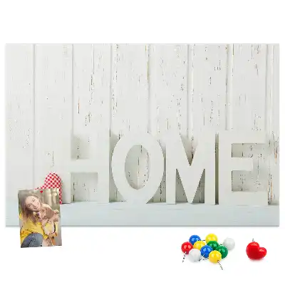 Kurk prikbord Typografie "home" voor de woonkamermuur