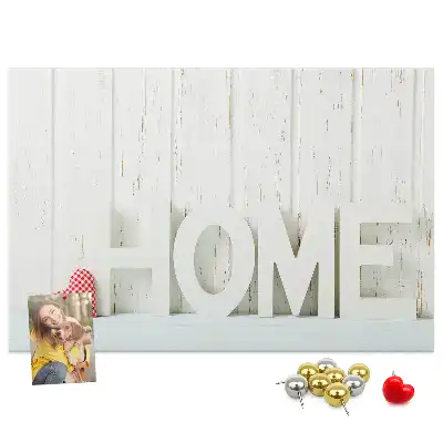 Kurk prikbord Typografie "home" voor de woonkamermuur