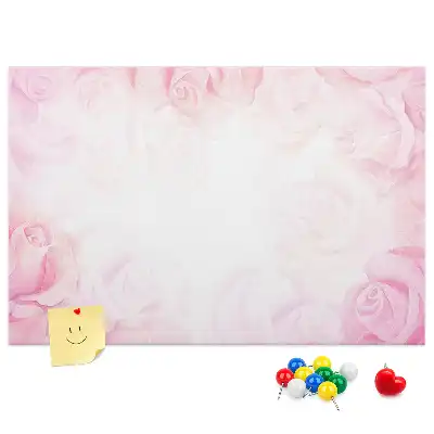 Memobord van kurk met abstracte rozen