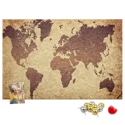 Kurk prikbord Wereld in oude cartografische stijl