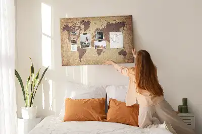 Kurk prikbord Wereld in oude cartografische stijl