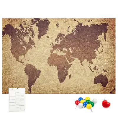 Kurk prikbord Wereld in oude cartografische stijl