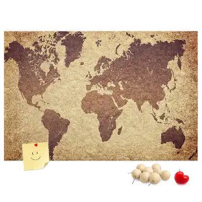 Kurk prikbord Wereld in oude cartografische stijl