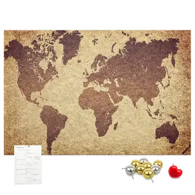 Kurk prikbord Wereld in oude cartografische stijl