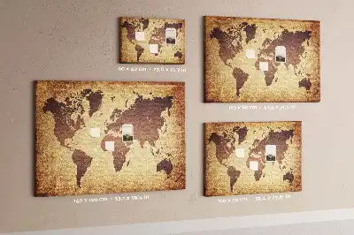 Kurk prikbord Wereld in oude cartografische stijl