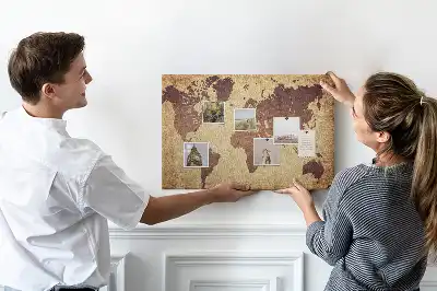 Kurk prikbord Wereld in oude cartografische stijl