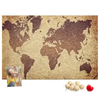 Kurk prikbord Wereld in oude cartografische stijl