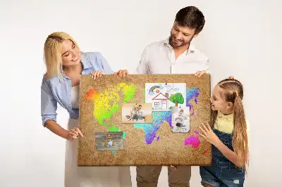 Memobord van kurk Continentale omtrek van de aarde