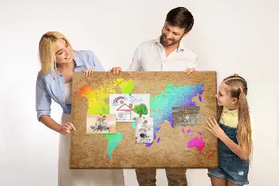 Memobord van kurk Continentale omtrek van de aarde