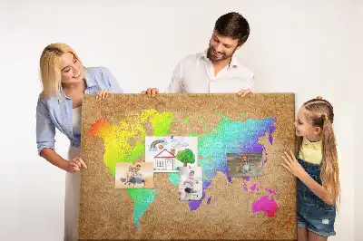 Memobord van kurk Continentale omtrek van de aarde