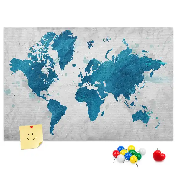 Kurk prikbord Grootformaat kaart van de wereldbol
