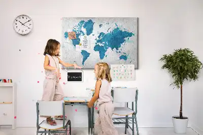 Kurk prikbord Grootformaat kaart van de wereldbol