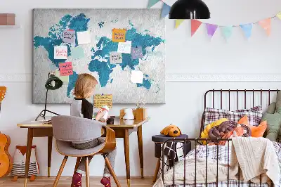 Kurk prikbord Grootformaat kaart van de wereldbol