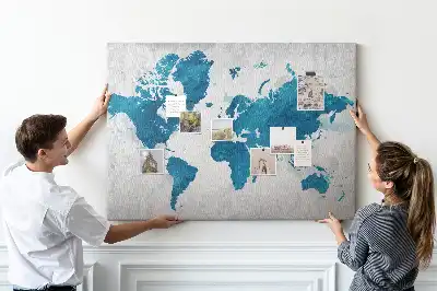Kurk prikbord Grootformaat kaart van de wereldbol