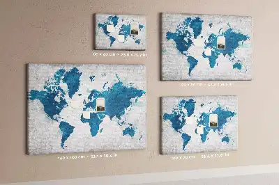 Kurk prikbord Grootformaat kaart van de wereldbol