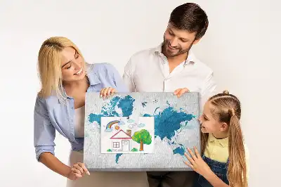 Kurk prikbord Grootformaat kaart van de wereldbol